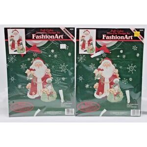 Lot of TWO Baby Animals & Santa 1994 NEW Iron on Design Dimensions Fashion Art